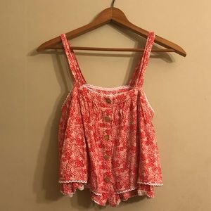 Altar’d State Red Flowy Floral Tank